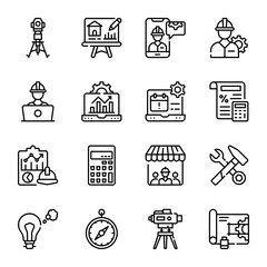 Pack of Engineering Linear Icons 

