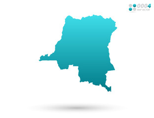 Vector blue gradient of Congo map on white background. Organized in layers for easy editing.