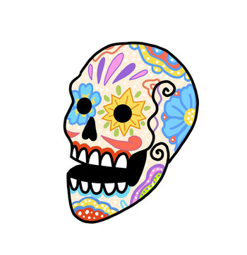 illustrazione teschio messicano, giorno del morto, senza sfondo