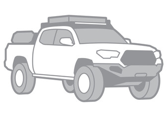 PICK-UP TRUCK VECTOR ILLUSTRATOR ON WHITE BACKGROUND - SPORTCAR_T038 : 535991499