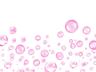 Purple bubbles on a white background with illustrative concepts in beverage ads and digital design...