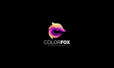 creative Colorful fox logo design Template
