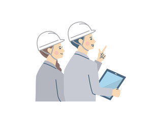 ヘルメットをかぶった作業員