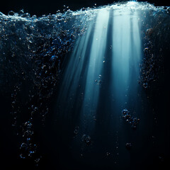 Underwater Scene With Bubbles And Sunbeams