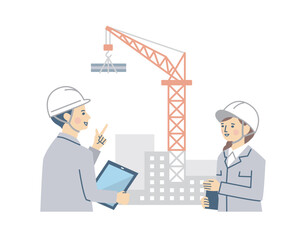 ヘルメットをかぶった作業員