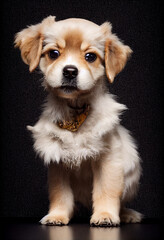 portrait of cute adorable puppy 3d illustration