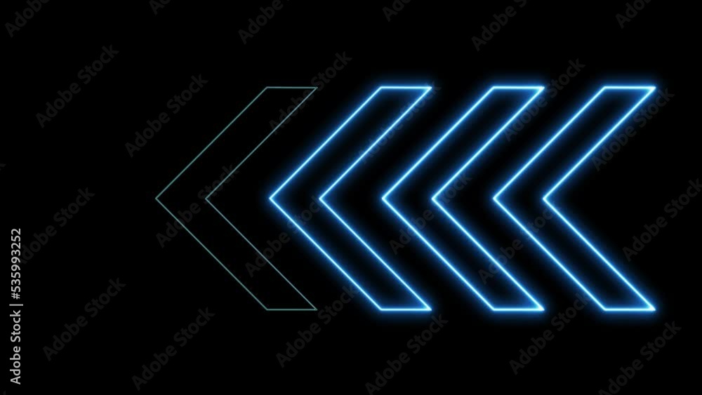 Poster blue arrows animation. looped neon lines abstract vj background. futuristic laser background. seamle