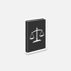 Law Education Logo Template Design sticker isolated on white background