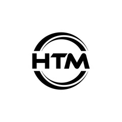HTM letter logo design with white background in illustrator, vector logo modern alphabet font overlap style. calligraphy designs for logo, Poster, Invitation, etc.