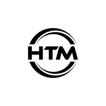 HTM letter logo design with white background in illustrator, vector logo modern alphabet font overlap style. calligraphy designs for logo, Poster, Invitation, etc.