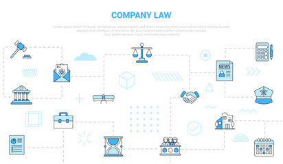 Fototapeta na wymiar company law concept with icon set template banner with modern blue color style