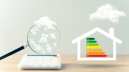 Calculating Invoice With Energy Efficient Chart And House