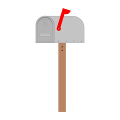 Mailbox vector illustration in flat color design
