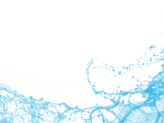 Transparent Blue water splash and Wave with bubbles drink on a white background. fluid splashing,  Protection, Development, banner, website