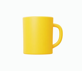 3d Realistic Yellow Cup vector illustration.