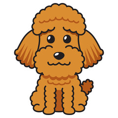 Cartoon character poodle dog for design.