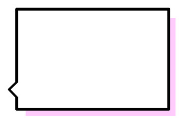 Obraz premium 四角吹き出し 桃