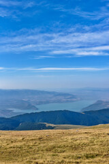 Nidza mountain in the southern part of North Macedonia. The border between North Macedonia and Greece passes over the mountain. 