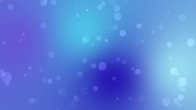 Neon nazar, sora blue, iris and deep daijin blue bokeh gradient background loop motion. Moving bubbles colorful blurred animation backdrop. Floating circles with soft color transitions. 