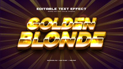 Fototapeta na wymiar Golden Blonde Text Effect