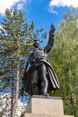 Rajac, Serbia - July 13, 2022: The monument on Rajac, on Suvobor Mountain, was erected by the 