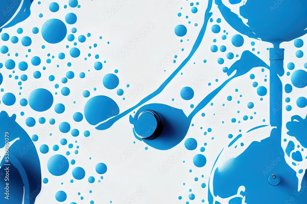 Poster front view of water tap with blue layer of water shape, the day and name of event with space for tex