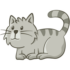 Cute cat lying on the floor. Cute illustration of a cat that is lying on the ground. Vector illustration on white background.