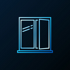 Open Window with Sill vector concept blue line icon
