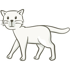 Cute cat walking. Cute illustration of a little cat looking at us while walking. Vector illustration on white background.