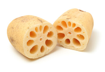 Lotus root on the white background