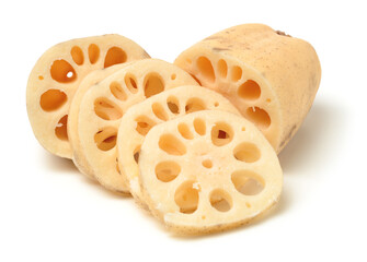 Lotus root on the white background