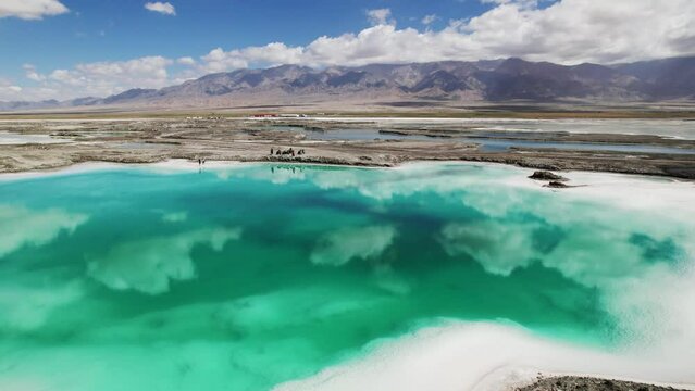aerial view of beautiful landscape of yadan landform in gansu province