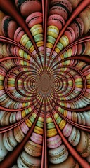 pattern and design inspired by an arrangement of colourful macaroons