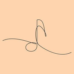 Musical note one line, pink background

