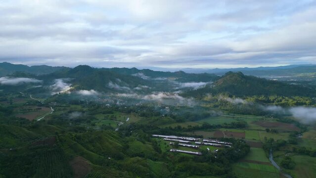 A cinematic shot of a village in Malaybalay Bukidnon Philippines
