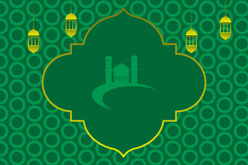 Islamic background vector with copy space in the middle. suitable for celebration of Islamic holidays such as Ramadan, Eid al-Fitr, and others