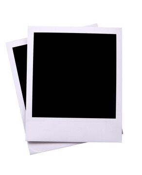 Two polaroid style instant camera print picture frame isolated transparent background photo PNG file