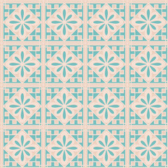 Ornate arabic seamless pattern, beige green mint color, vector illustration for design