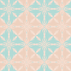 Ornate arabic seamless pattern, beige green mint color, decorative east vector illustration for design