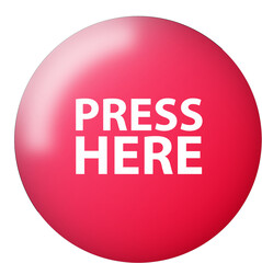 Press here button with realistic red emblem. Click here button icon for user interface.