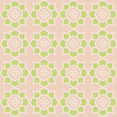 Obraz premium Arabic seamless pattern beige green pastel color, decorative art background for design and decoration