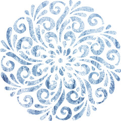 Blue frosty snowflake isolated png