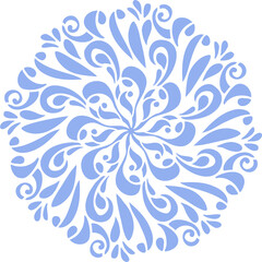 Obraz premium Patel Blue snowflake silhouette isolated image.