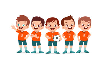 portrait of young soccer team feel happy together