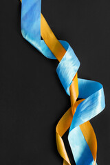 Blue and yellow ribbons