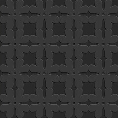 Black seamless pattern, monochrome arabesque ornate arabic dark black background for design, vector illustration