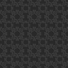 Black seamless pattern, arabesque ornate arabic dark black background for design and decoration