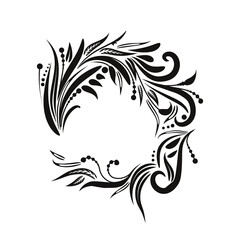 Ethnic gold foil ring, wreath symbol tattoo design. Use for print, posters,