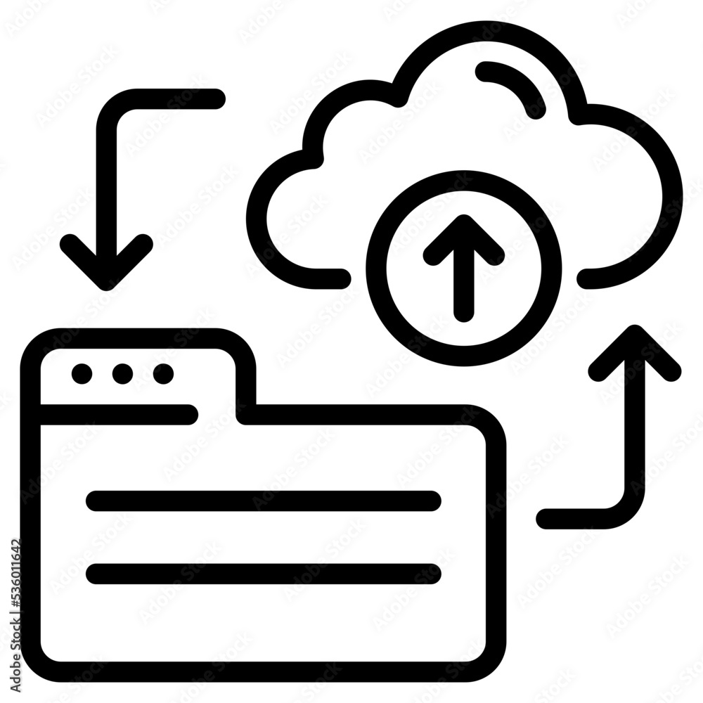 Wall mural a cloud upload line vector design