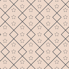 Beige cute seamless pattern with star and starry sky, background for design